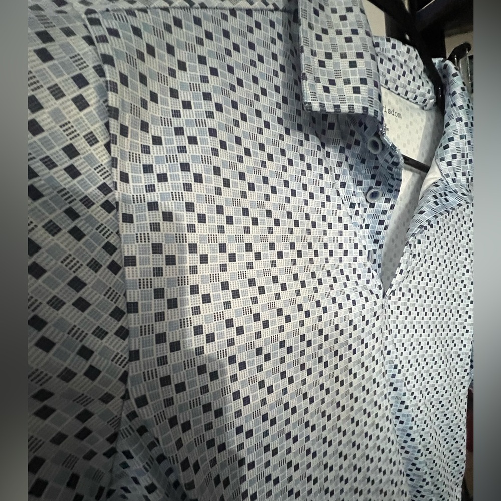 Light Blue patterned Polo - Picture 3 of 4